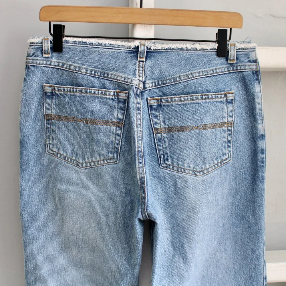 Express Vintage Y2K Light Blue Wash Distressed High-Rise Denim Jeans Size 8 - Picture 5 of 5